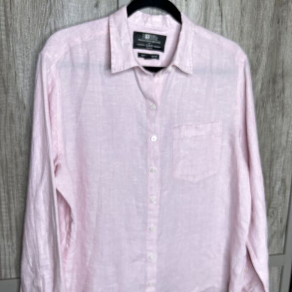 J Crew Garcon Classic Shirt in Baird McNutt Irish linen Size 10 Pink - Picture 3 of 8